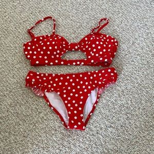 NWT. Itsy bitsy teeny weeny RED polka dot bikini